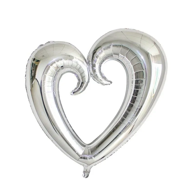 Ballon coeur argenté – Image 2