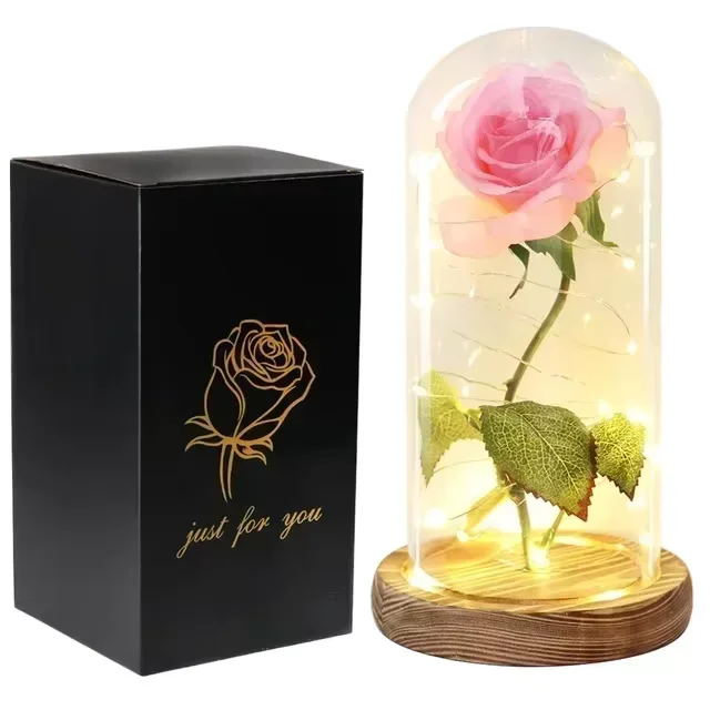 Rose éternelle lumineuse sous verre – Image 3